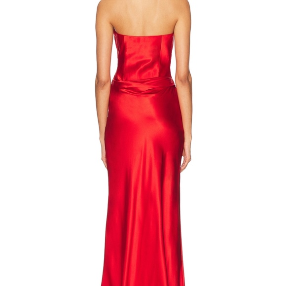 The Sei Cowl Bustier Gown strapless maxi red - Picture 3 of 14